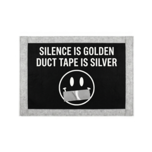 humor flag wall decor – silence is golden duct tape is silver