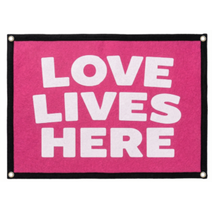 love & celebration flag wall decor – love lives here